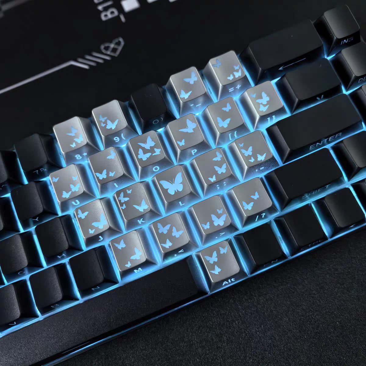 Keycaps Trong Suốt Bướm Clove – Xuyên Sáng Trái Tim | Keycap Profile Cherry | Chất Liệu PC Cao Cấp